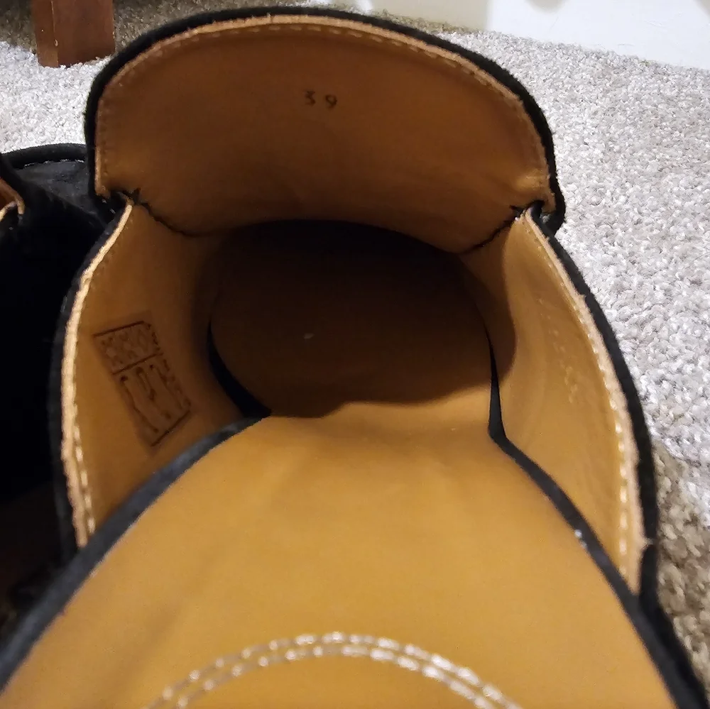 Chloé Black Suede Mules with Cream Crepe Platform - Picture 8 of 12